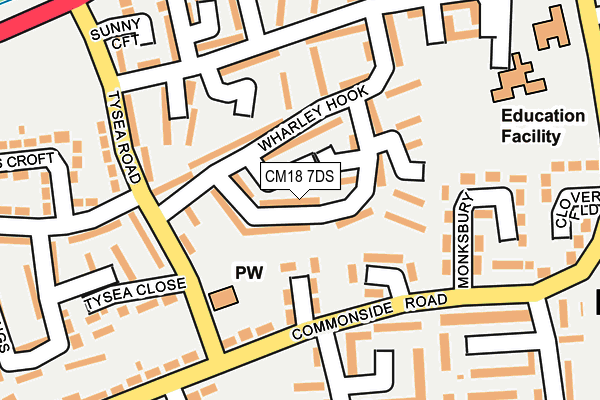 CM18 7DS map - OS OpenMap – Local (Ordnance Survey)