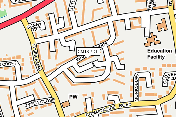 CM18 7DT map - OS OpenMap – Local (Ordnance Survey)