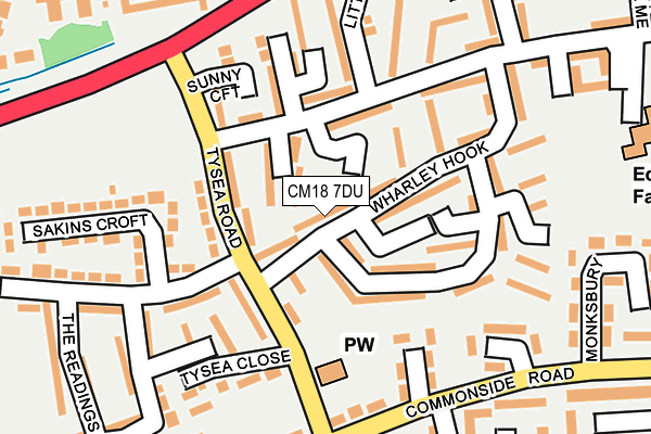 CM18 7DU map - OS OpenMap – Local (Ordnance Survey)