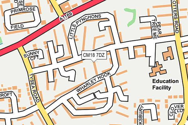 CM18 7DZ map - OS OpenMap – Local (Ordnance Survey)