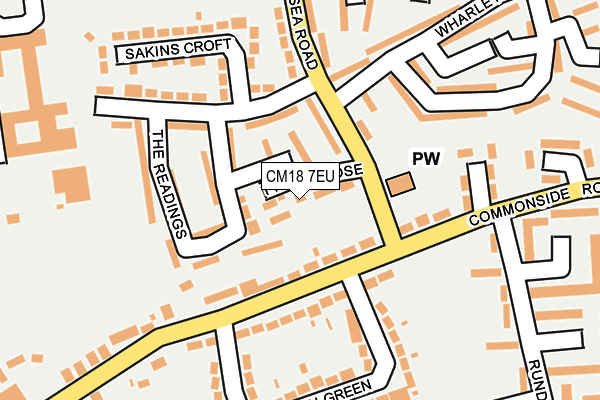CM18 7EU map - OS OpenMap – Local (Ordnance Survey)