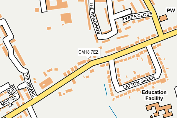 CM18 7EZ map - OS OpenMap – Local (Ordnance Survey)