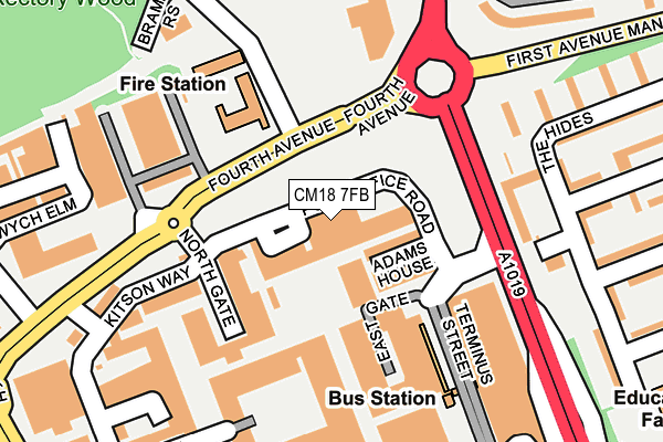 CM18 7FB map - OS OpenMap – Local (Ordnance Survey)