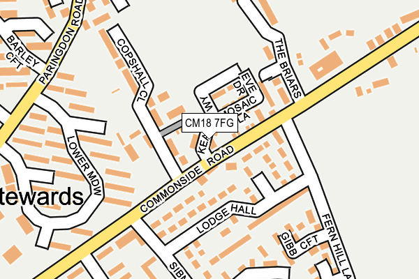 CM18 7FG map - OS OpenMap – Local (Ordnance Survey)