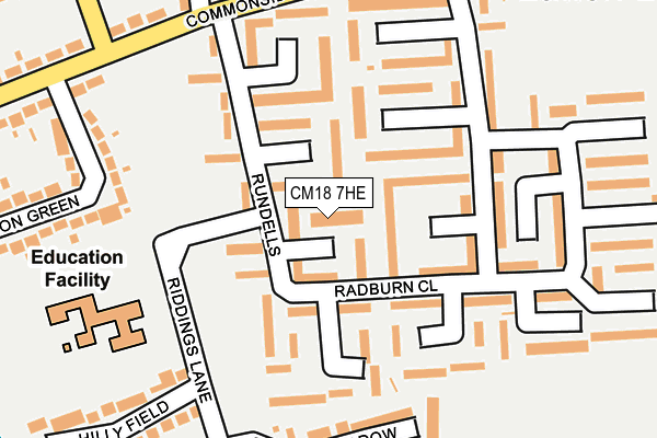 CM18 7HE map - OS OpenMap – Local (Ordnance Survey)