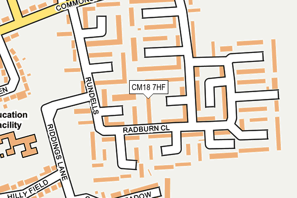 CM18 7HF map - OS OpenMap – Local (Ordnance Survey)