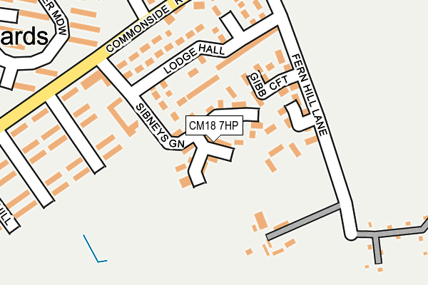 CM18 7HP map - OS OpenMap – Local (Ordnance Survey)