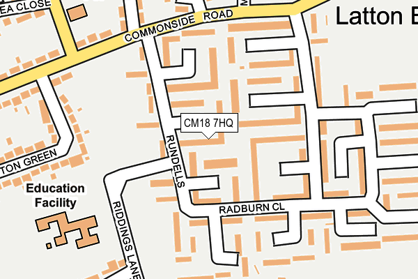 CM18 7HQ map - OS OpenMap – Local (Ordnance Survey)