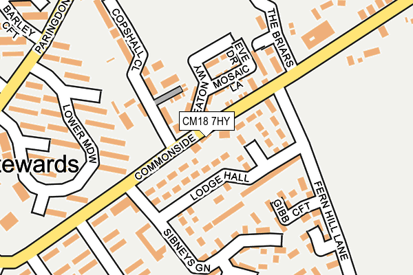 CM18 7HY map - OS OpenMap – Local (Ordnance Survey)