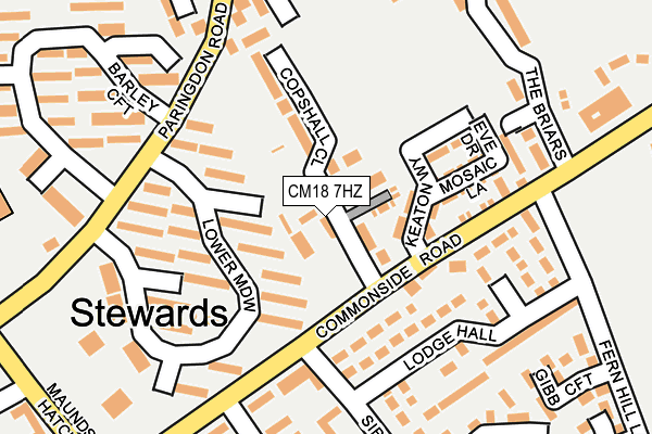 CM18 7HZ map - OS OpenMap – Local (Ordnance Survey)