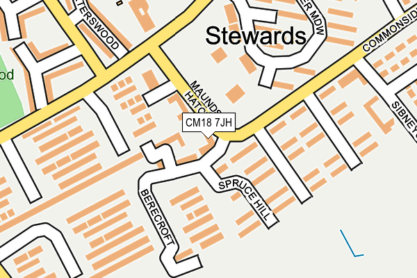 CM18 7JH map - OS OpenMap – Local (Ordnance Survey)