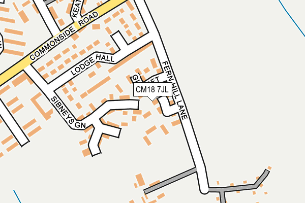 CM18 7JL map - OS OpenMap – Local (Ordnance Survey)