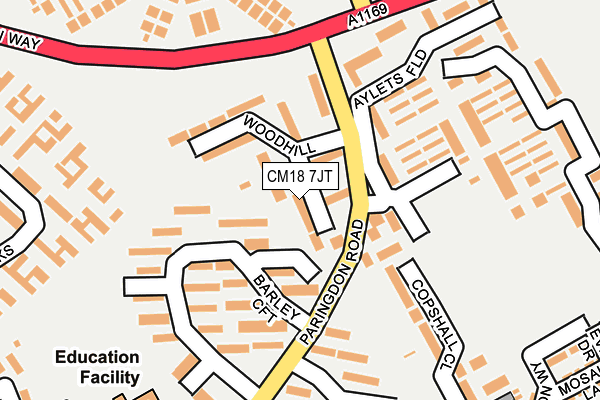 CM18 7JT map - OS OpenMap – Local (Ordnance Survey)