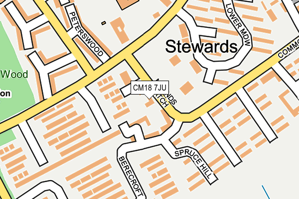CM18 7JU map - OS OpenMap – Local (Ordnance Survey)