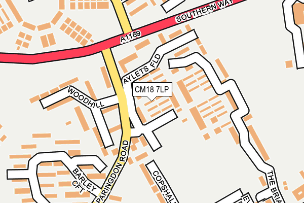 CM18 7LP map - OS OpenMap – Local (Ordnance Survey)