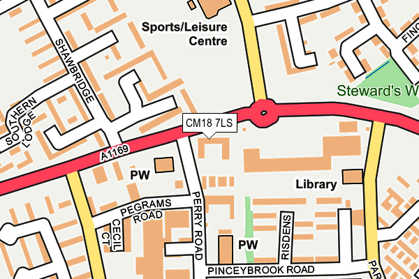 CM18 7LS map - OS OpenMap – Local (Ordnance Survey)