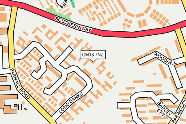 CM18 7NZ map - OS OpenMap – Local (Ordnance Survey)