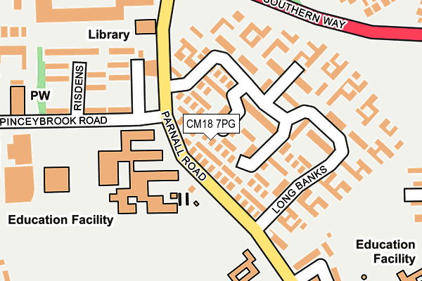CM18 7PG map - OS OpenMap – Local (Ordnance Survey)