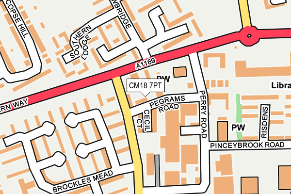 CM18 7PT map - OS OpenMap – Local (Ordnance Survey)