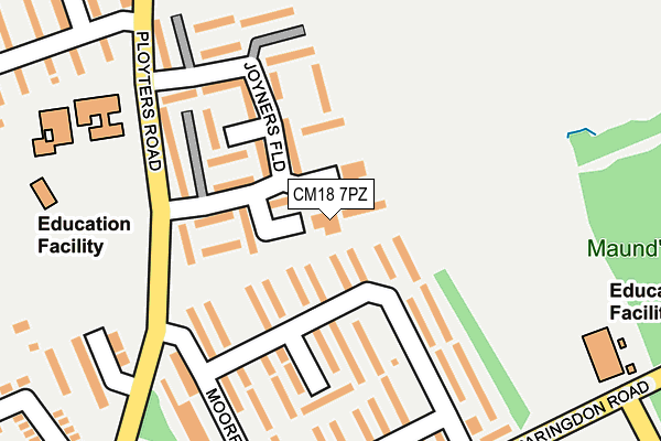 CM18 7PZ map - OS OpenMap – Local (Ordnance Survey)