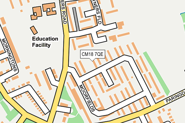 CM18 7QE map - OS OpenMap – Local (Ordnance Survey)
