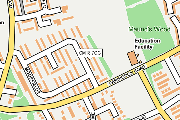 CM18 7QG map - OS OpenMap – Local (Ordnance Survey)