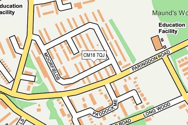 CM18 7QJ map - OS OpenMap – Local (Ordnance Survey)