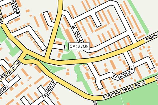 CM18 7QN map - OS OpenMap – Local (Ordnance Survey)