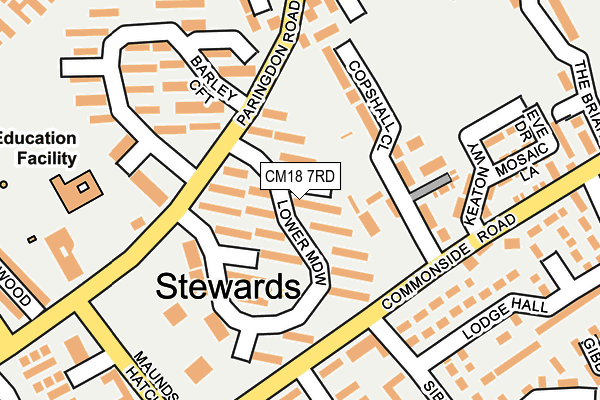 CM18 7RD map - OS OpenMap – Local (Ordnance Survey)