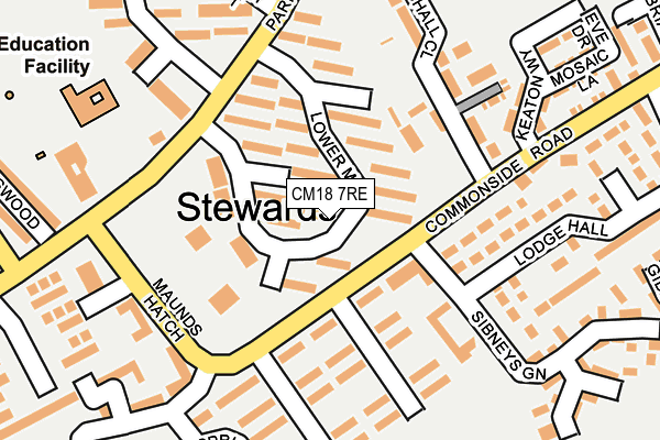 CM18 7RE map - OS OpenMap – Local (Ordnance Survey)