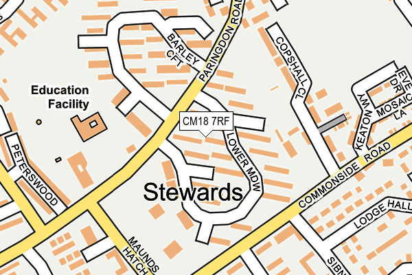 CM18 7RF map - OS OpenMap – Local (Ordnance Survey)