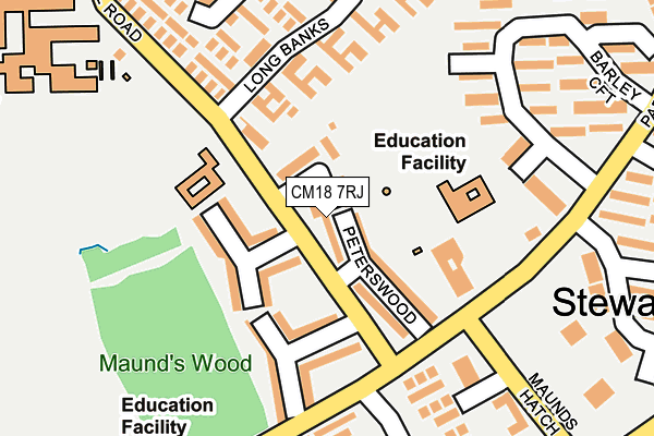 CM18 7RJ map - OS OpenMap – Local (Ordnance Survey)