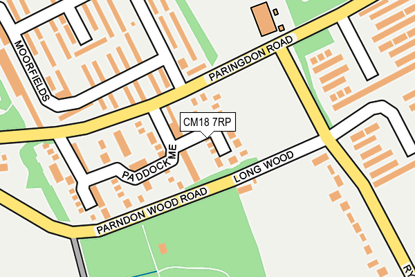 CM18 7RP map - OS OpenMap – Local (Ordnance Survey)