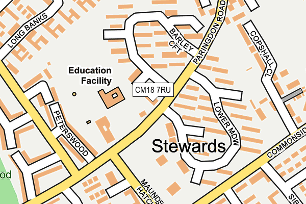 CM18 7RU map - OS OpenMap – Local (Ordnance Survey)