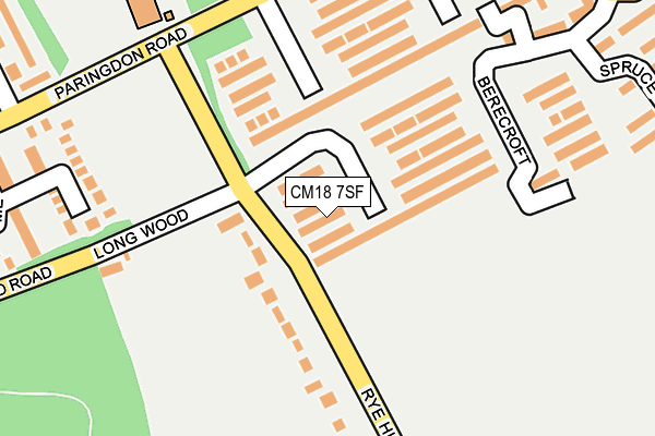 CM18 7SF map - OS OpenMap – Local (Ordnance Survey)