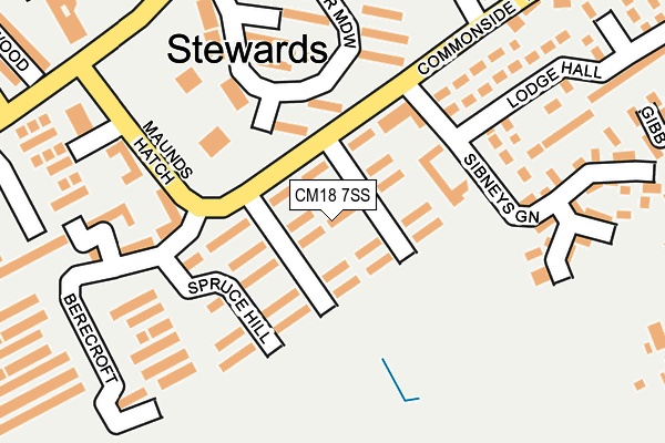 CM18 7SS map - OS OpenMap – Local (Ordnance Survey)