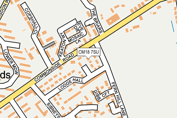 CM18 7SU map - OS OpenMap – Local (Ordnance Survey)