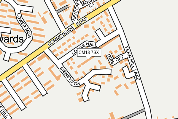 CM18 7SX map - OS OpenMap – Local (Ordnance Survey)