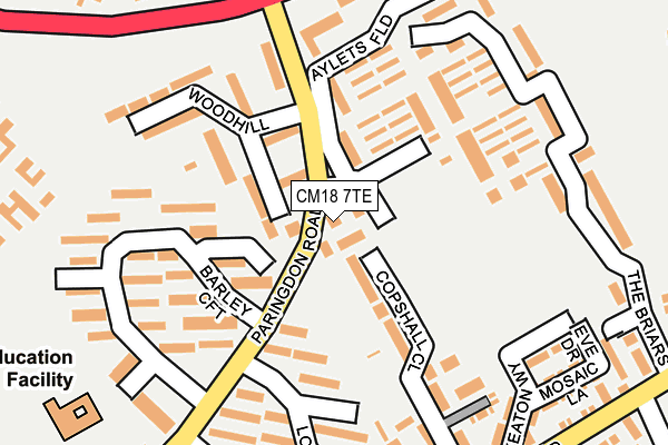 CM18 7TE map - OS OpenMap – Local (Ordnance Survey)