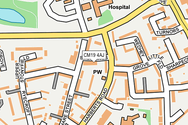 CM19 4AJ map - OS OpenMap – Local (Ordnance Survey)