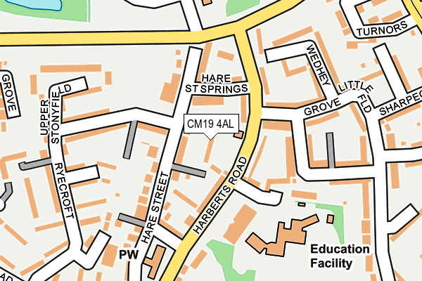 CM19 4AL map - OS OpenMap – Local (Ordnance Survey)