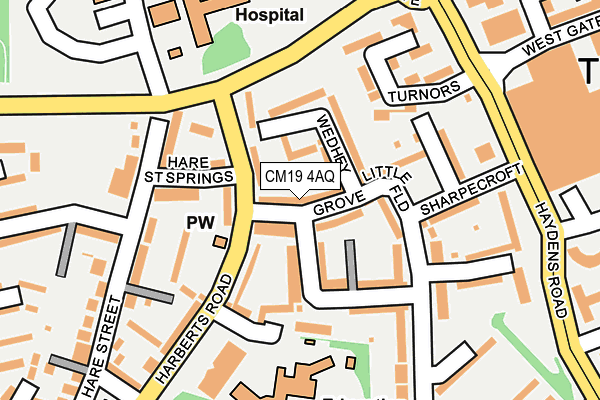 CM19 4AQ map - OS OpenMap – Local (Ordnance Survey)