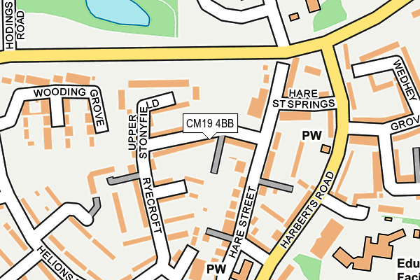 CM19 4BB map - OS OpenMap – Local (Ordnance Survey)