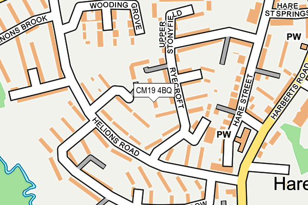 CM19 4BQ map - OS OpenMap – Local (Ordnance Survey)