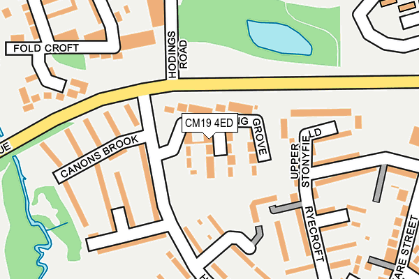 CM19 4ED map - OS OpenMap – Local (Ordnance Survey)