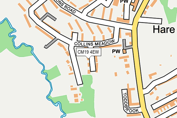 CM19 4EW map - OS OpenMap – Local (Ordnance Survey)