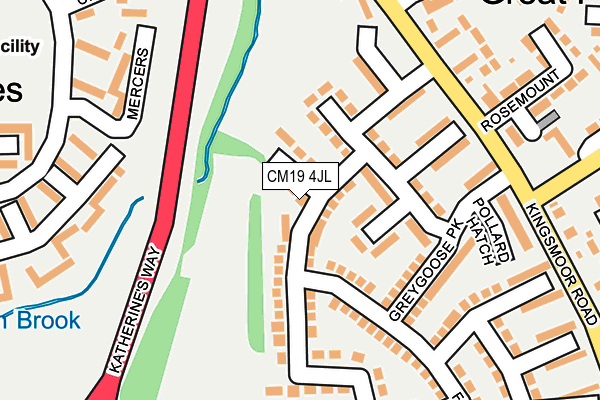 CM19 4JL map - OS OpenMap – Local (Ordnance Survey)