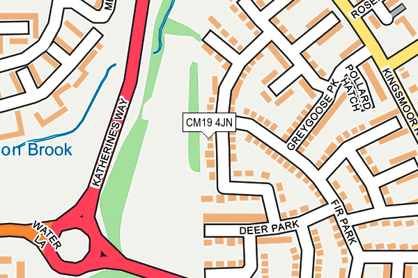 CM19 4JN map - OS OpenMap – Local (Ordnance Survey)