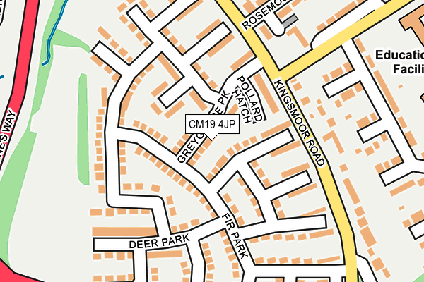 CM19 4JP map - OS OpenMap – Local (Ordnance Survey)