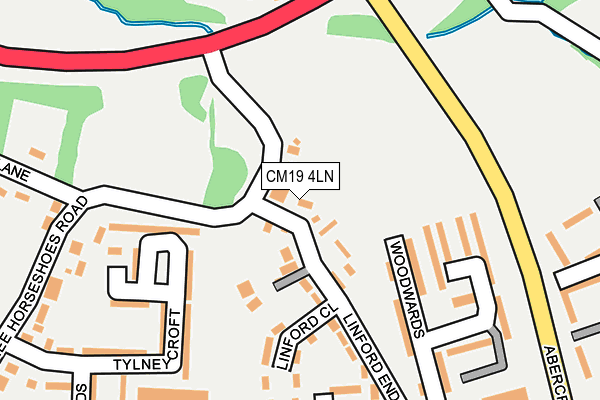 CM19 4LN map - OS OpenMap – Local (Ordnance Survey)